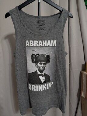 Grey 'Abraham Drinkin'' Graphic Tank